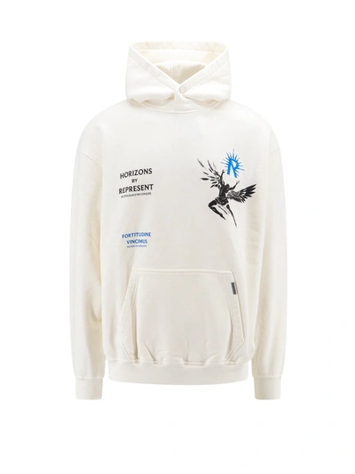 Shop Represent Cotton Sweatshirt With Icarus And Logo Print