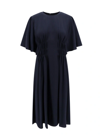 Shop Chloé Silk Dress With Frontal Drapery