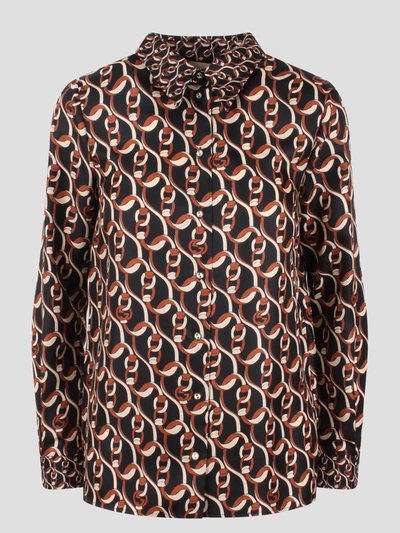 Shop Gucci Interlocking G Chain Print Silk Shirt