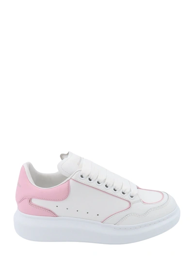 Shop Alexander Mcqueen Leather Sneakers With Logo Detail