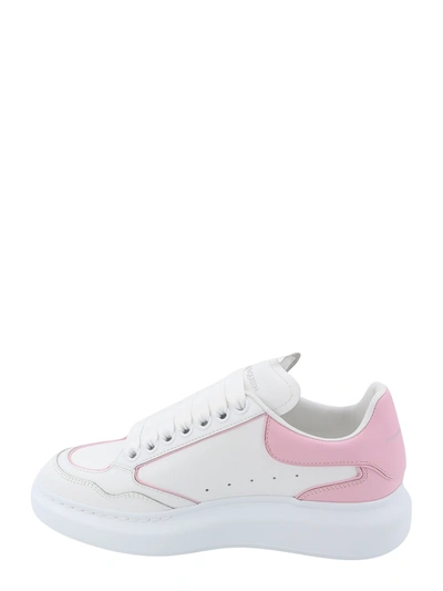 Shop Alexander Mcqueen Leather Sneakers With Logo Detail