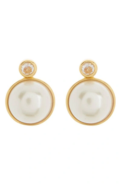 Shop Kate Spade Have A Ball Stud Earrings In White/ Gold Multi