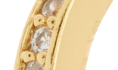 Shop Kate Spade Crystal Stud & Huggie Earrings Set In Clear Gold