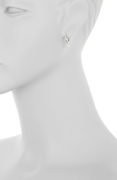 Shop Kate Spade Crystal Stud & Huggie Earrings Set In Clear Silver