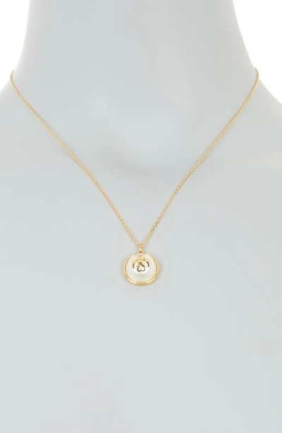 Shop Kate Spade Pearls On Pearls Pendant Necklace In Cream Gold