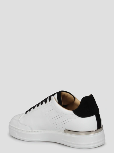 Shop Philipp Plein Mix Leather Low-top Sneakers