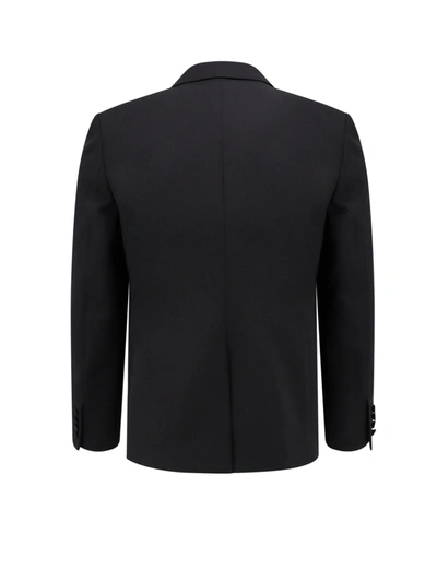 Shop Saint Laurent Responsible Wool Tuxedo Blazer With Satin Profiles