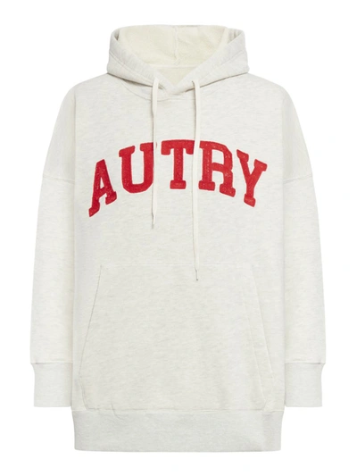 Shop Autry Hoodies Sweatshirt In Nude & Neutrals