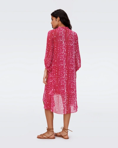 Shop Diane Von Furstenberg Ileana Dress By  In Size M In Fawn Sangria