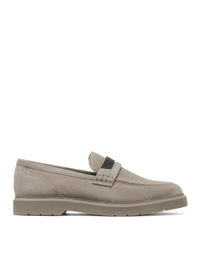 Shop Brunello Cucinelli Loafers Shoes In Nude & Neutrals