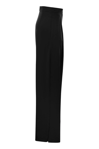 Shop Max Mara Fiesta - Silk Flare Trousers In Black
