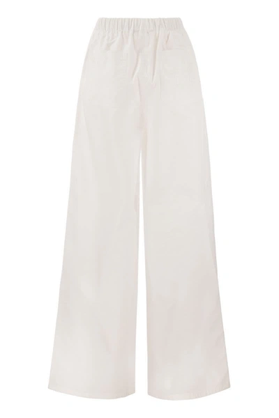 Shop Max Mara Navigli - Poplin Wide Leg Trousers In White
