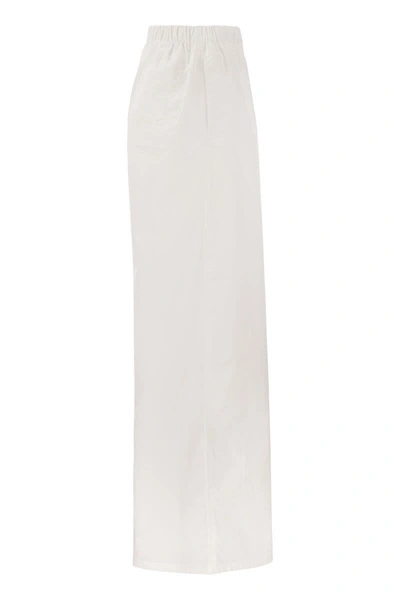Shop Max Mara Navigli - Poplin Wide Leg Trousers In White
