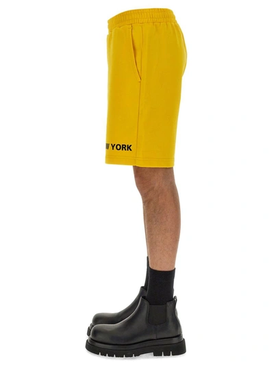 Shop Helmut Lang Bermuda Shorts "new York" In Yellow