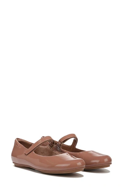 Shop Naturalizer Maxwell Mary Jane Flat In Hazelnut Brown Patent Leather