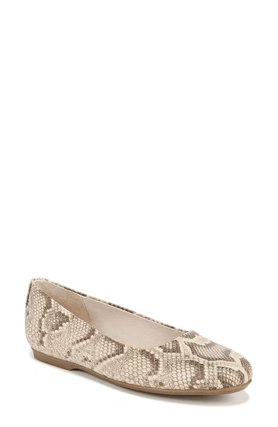 Shop Dr. Scholl's Wexley Snake Embossed Flat In Taupe