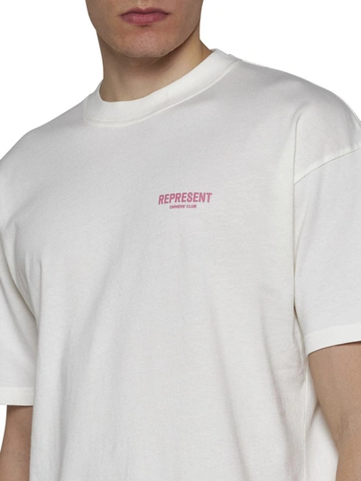 Shop Represent T-shirts And Polos In White & Bubblegum Pink
