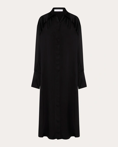 Shop Studio Amelia Women's Magma Draped-back Shirt Dress In Black