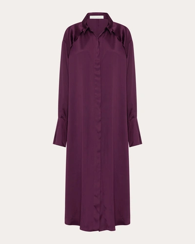 Shop Studio Amelia Women's Magma Draped-back Shirt Dress In Purple
