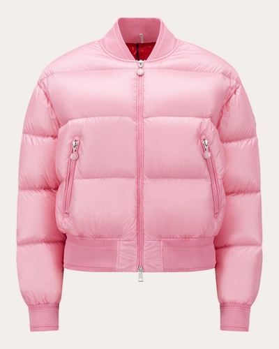 Shop Moncler Women's Merlat Puffer Bomber Jacket In Pink