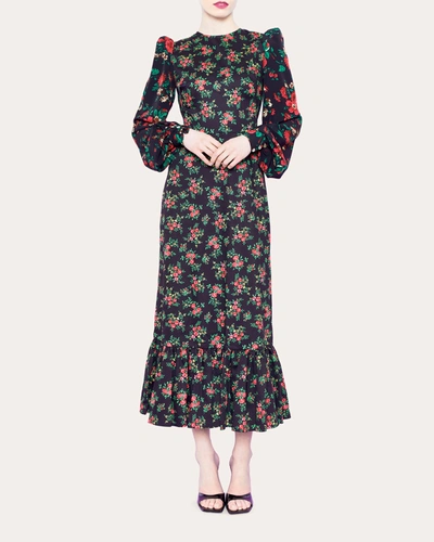 Shop The Vampire's Wife Women's The Villanelle Dress In Black Floral