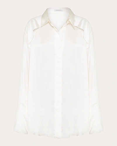 Shop Studio Amelia Women's Magma Draped-back Shirt In White