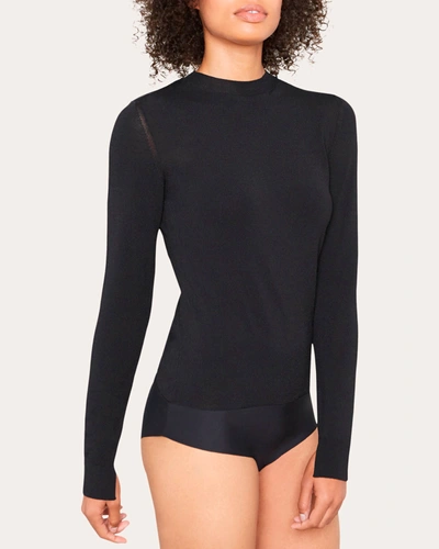 Shop Santicler Women's Amber Crewneck Bodysuit In Black