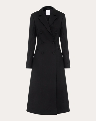 Shop Studio Amelia Women's Triptych Spliced A-line Coat In Black