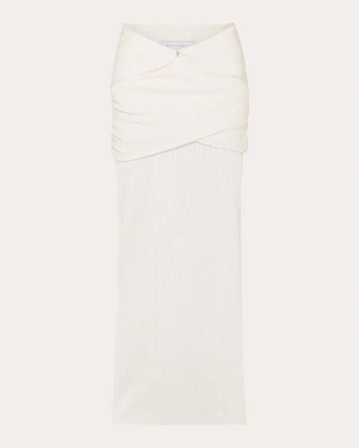 Shop Studio Amelia Women's Serpent Wrapped Rib Skirt In White