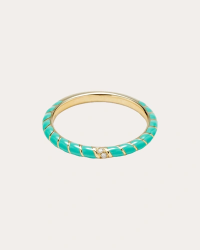 Shop Yvonne Léon Women's Teal Mini Twist Alliance Ring In Blue
