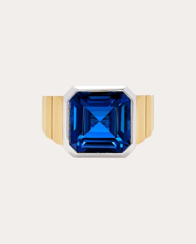 Shop Yvonne Léon Women's Blue Topaz Princess Signet Ring 9k Gold