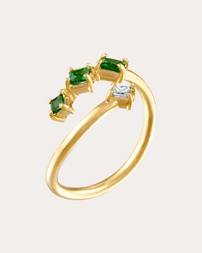 Shop Gigi Ferranti Women's Embrace Bypass Ring In Green/white