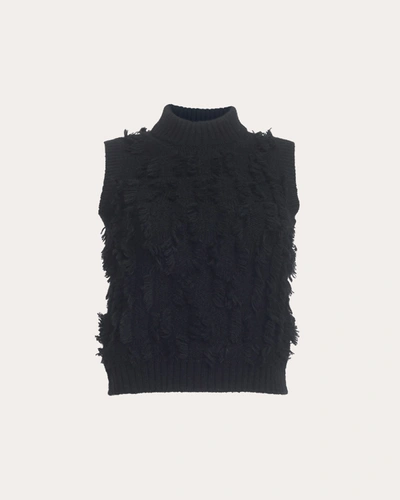 Shop Eleven Six Women's Stella Fringed Sweater Tank In Black