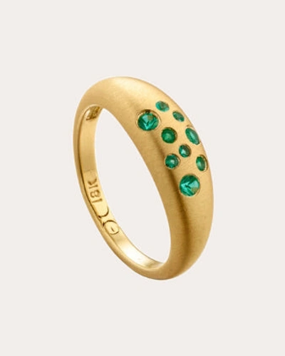 Shop Elizabeth Moore Women's Emerald Fairy Dust Ring 18k Gold In Green