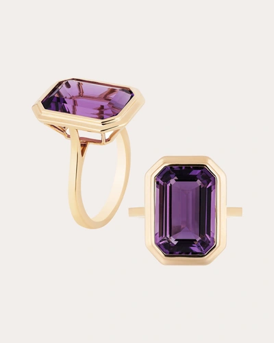 Shop Goshwara Women's Amethyst Emerald-cut Bezel Ring In Purple
