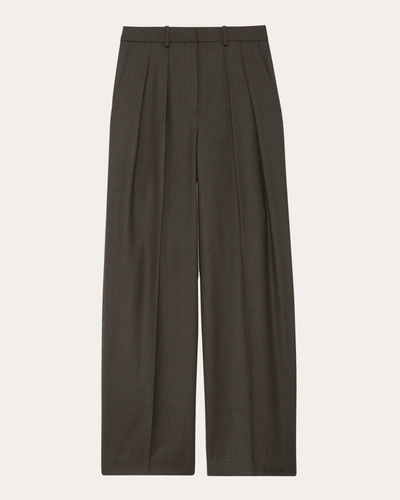 Shop Theory Women's Double Pleated Wool Pants In Grey