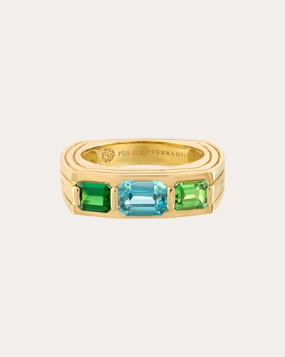 Shop Gigi Ferranti Women's Portofino Three Stone Ring In Blue/green