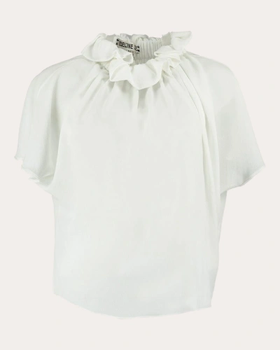 Shop Edeline Lee Women's Ruff Blouse In White