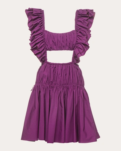 Shop Vasiliki Women's Dahlia Poplin Mini Dress In Purple
