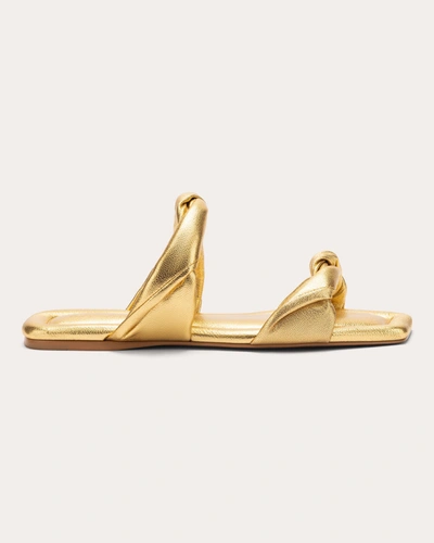 Shop Mercedes Castillo Women's Frida Metallic Flat Sandal In Gold