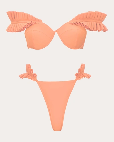 Shop Andrea Iyamah Women's Mulan Ruffle Bikini In Pink