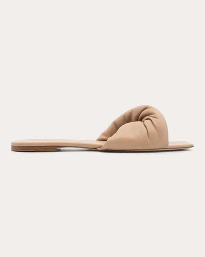 Shop Studio Amelia Women's Leather Twist-front 10 Flat In Neutrals