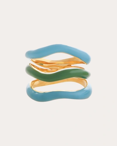 Shop Joanna Laura Constantine Women's Enamel Multi Wave Ring In Gold