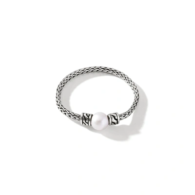 Shop John Hardy Pearl Chain Band Ring In Silver And Gold