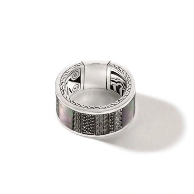 Shop John Hardy Carved Chain Ring In Silver