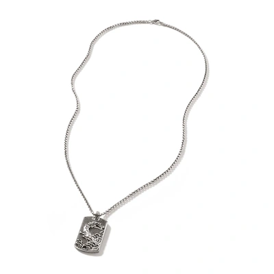 Shop John Hardy Naga Dog Tag Necklace In Silver