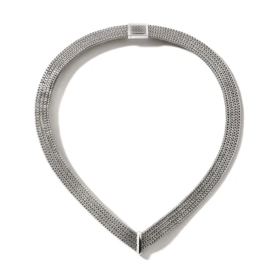 Shop John Hardy Rata Chain 12mm Chevron Necklace In Silver