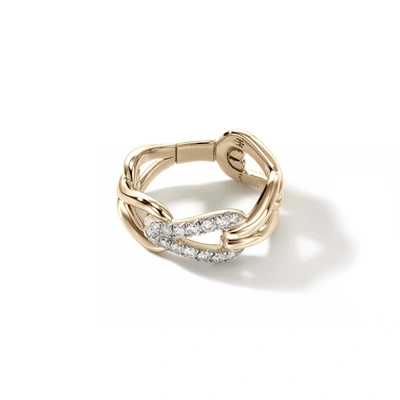 Shop John Hardy Surf Link Ring In Silver,gold