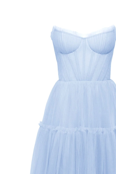 Shop Milla Light Blue Tulle Maxi Dress With Ruffled Skirt, Garden Of Eden