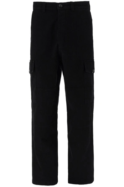 Shop Ami Alexandre Mattiussi Ami Paris Cotton Cargo Pants In Black